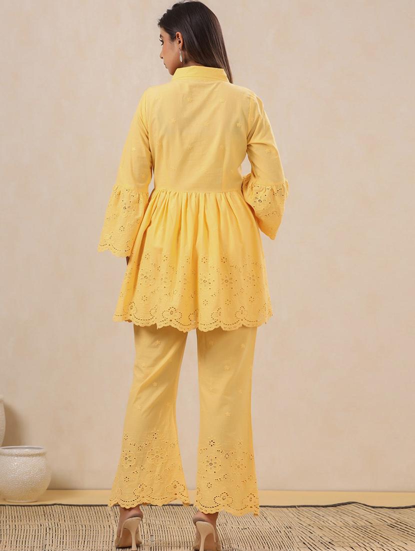 yellow cotton coord set - 20829976 - Standard Image - 3