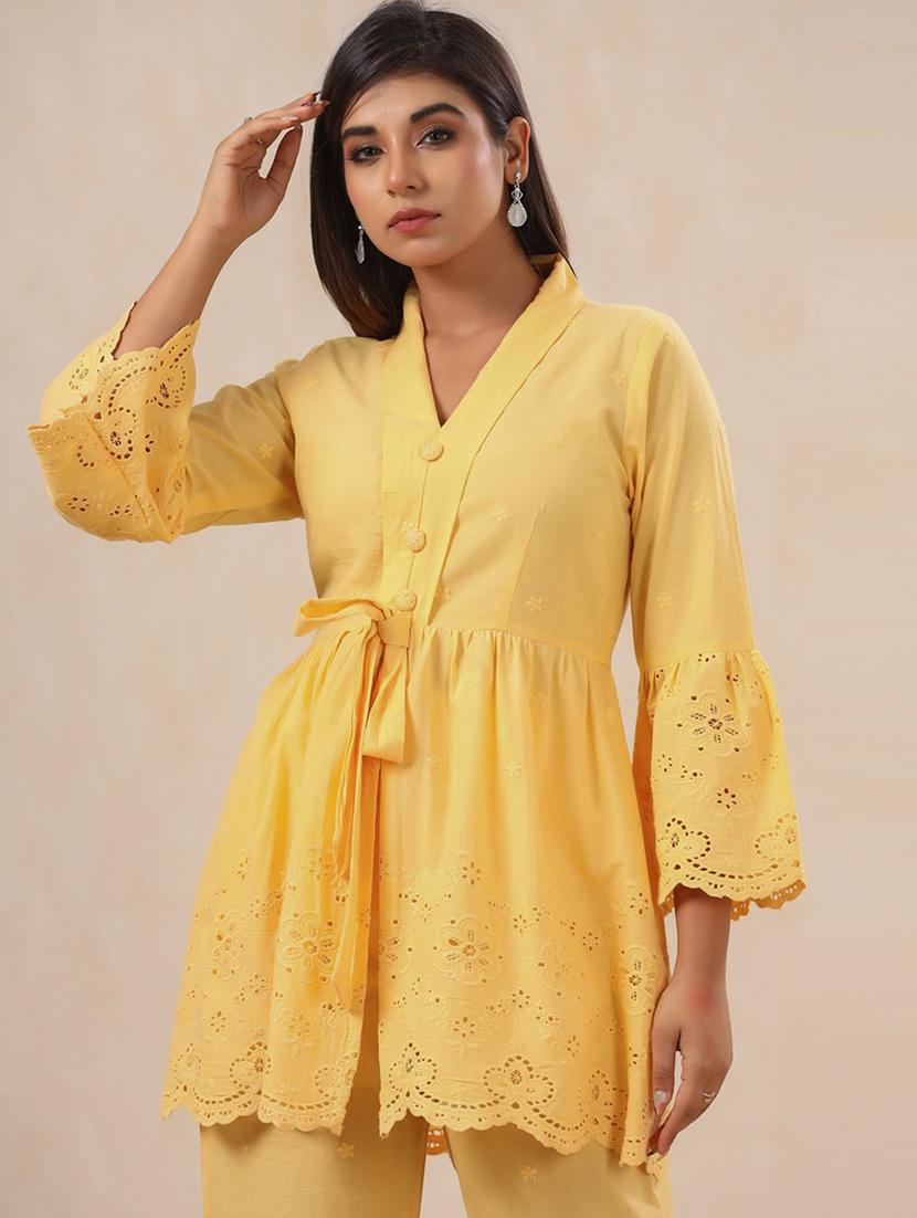 yellow cotton coord set - 20829976 - Standard Image - 5
