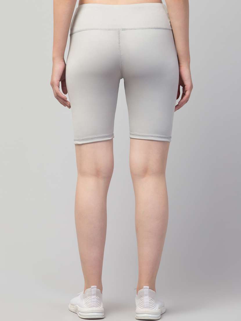 women's solid mid rise active wear shorts - 20830047 - Standard Image - 3