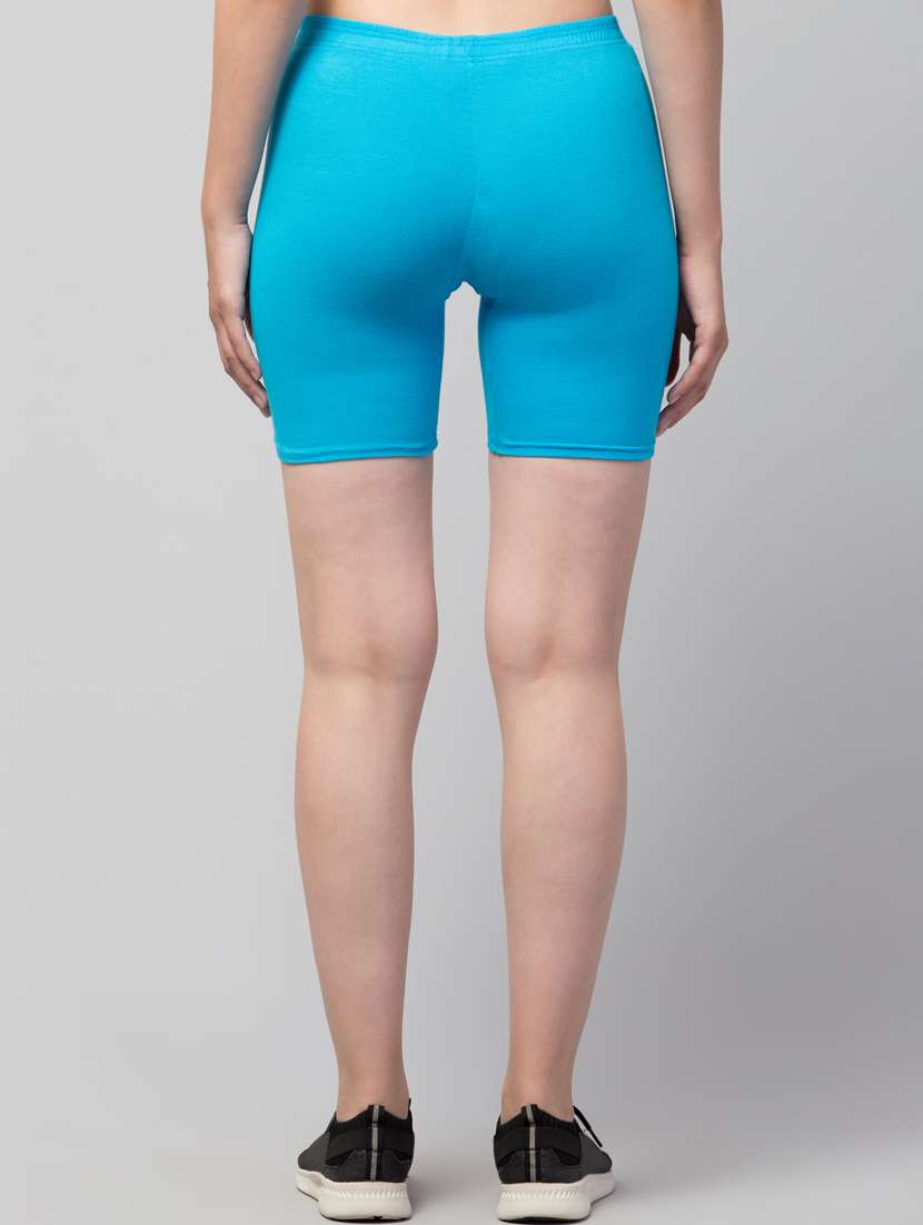 women's solid mid rise active wear shorts - 20830078 - Standard Image - 3