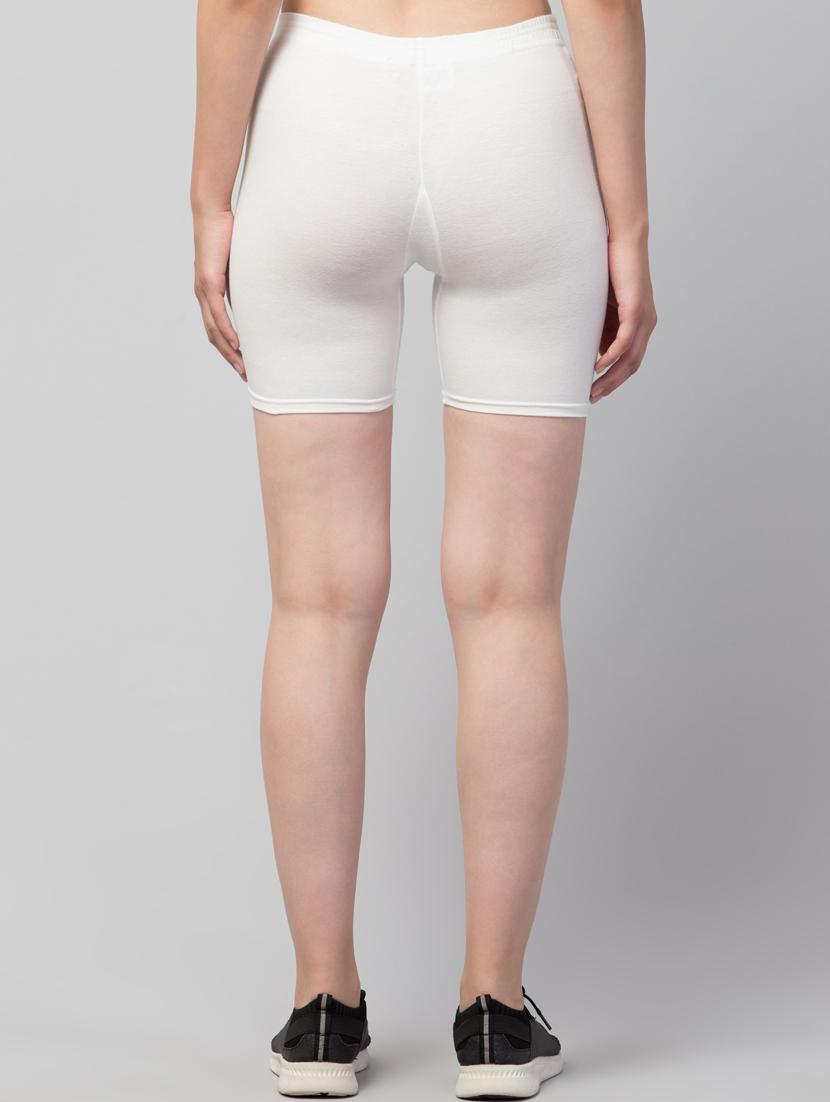 women's solid mid rise active wear shorts - 20830091 - Standard Image - 3
