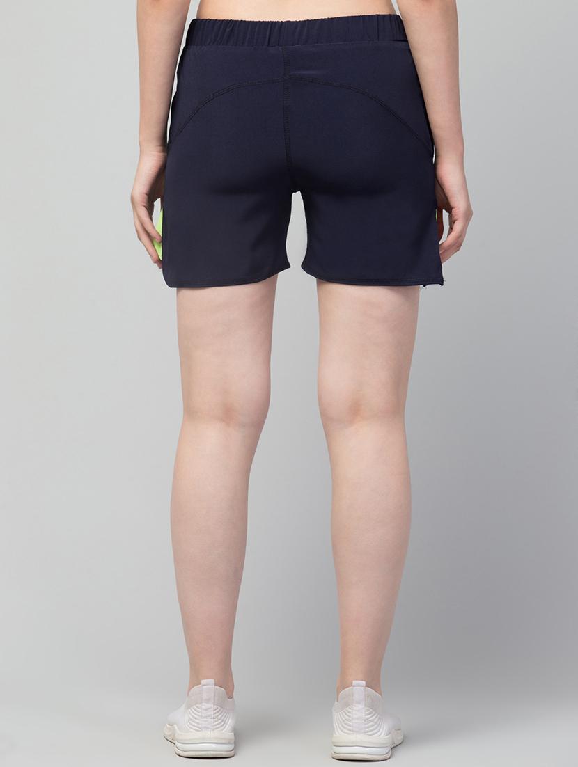 women mid rise color block sports shorts - 20830141 - Standard Image - 3