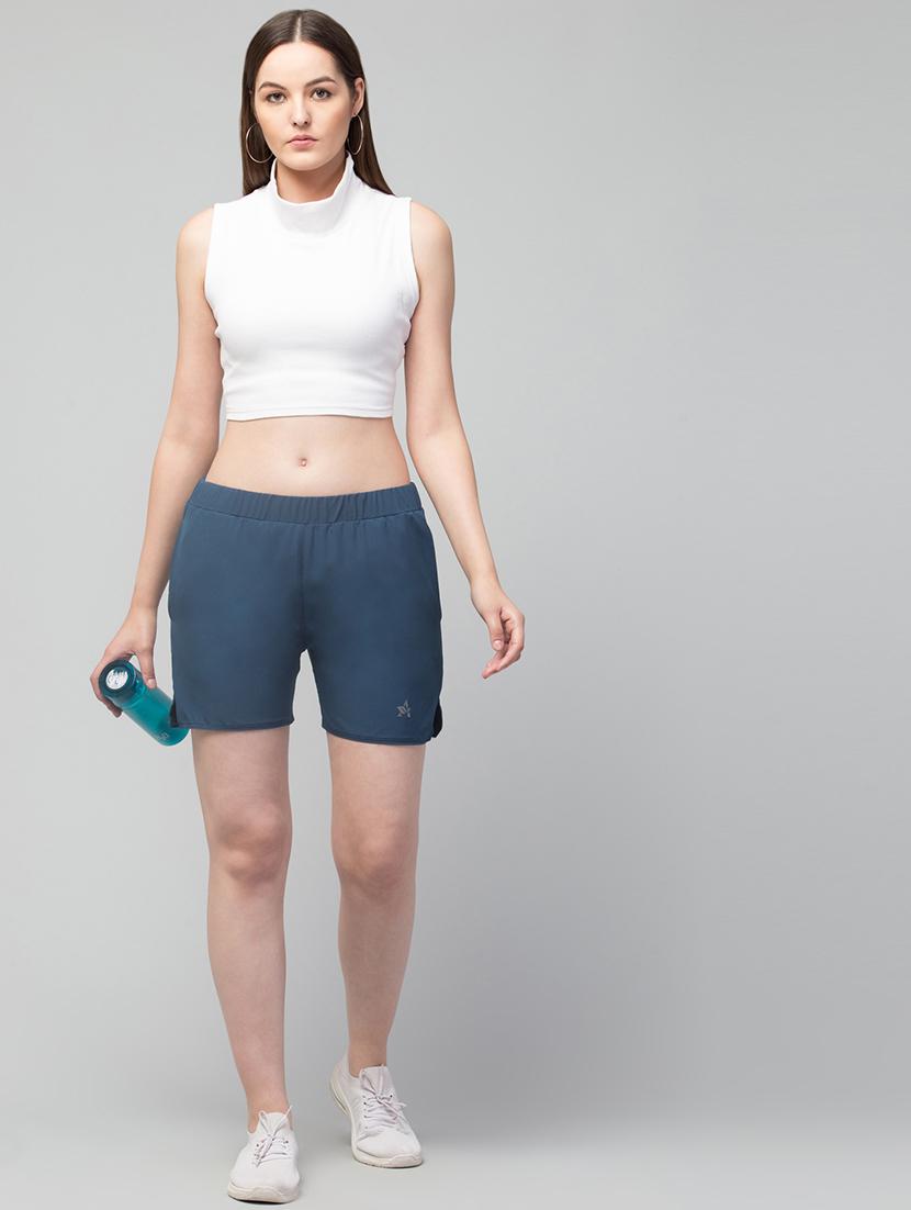 women mid rise placement printed sports shorts - 20830150 - Standard Image - 5