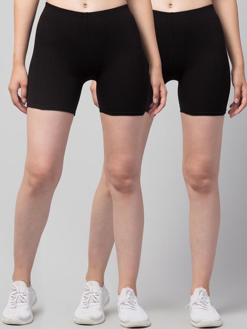 women's pack of 2 solid active wear shorts - 20830246 - Standard Image - 0
