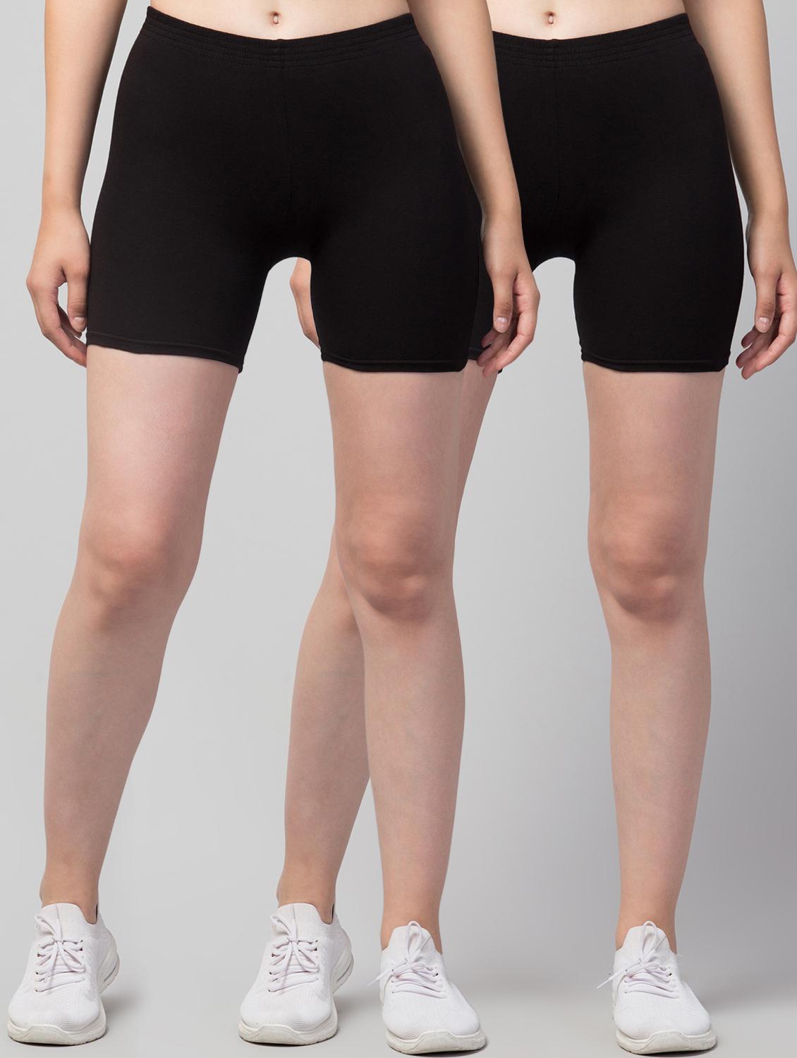 women's pack of 2 solid active wear shorts - 20830246 - Zoom Image - 0