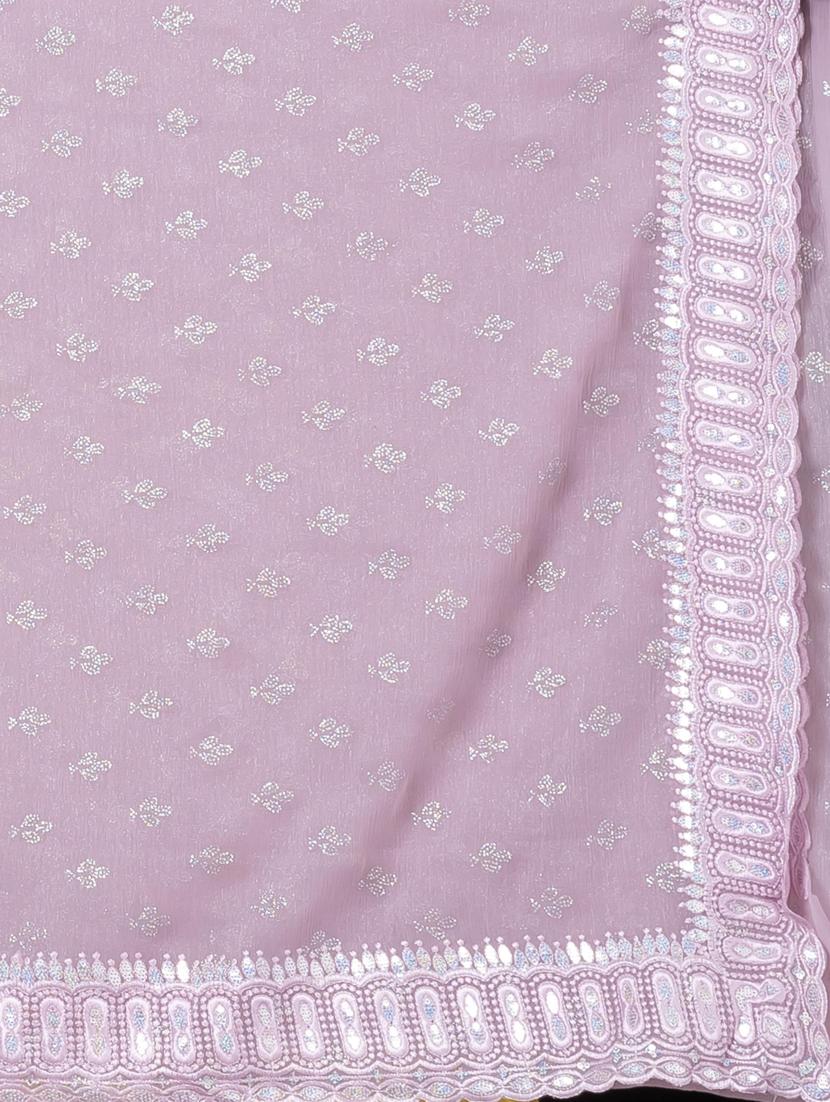 women solid with work bordered saree with blouse - 20830273 - Standard Image - 5