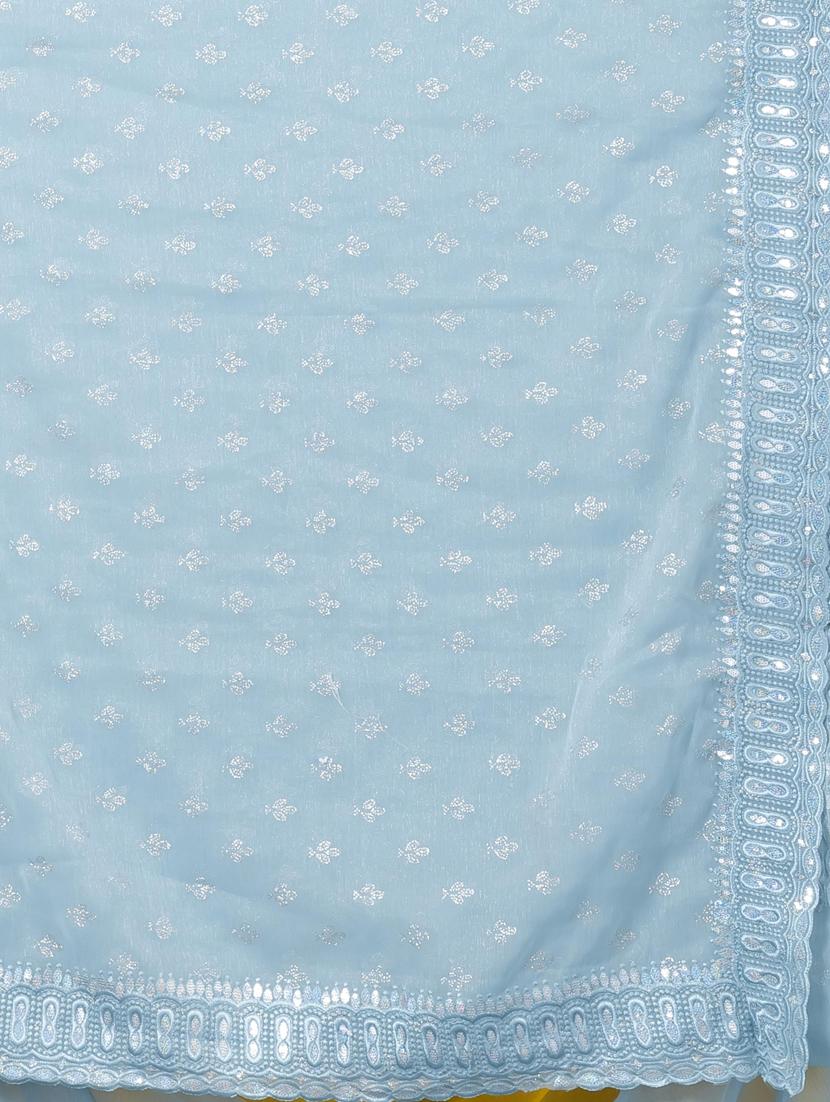 women solid with work bordered saree with blouse - 20830278 - Standard Image - 5