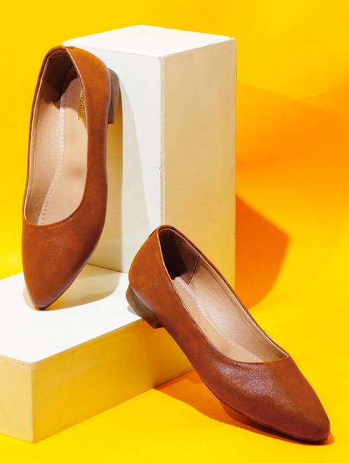 tan pu slip on ballerina - 20831278 -  Standard Image - 0