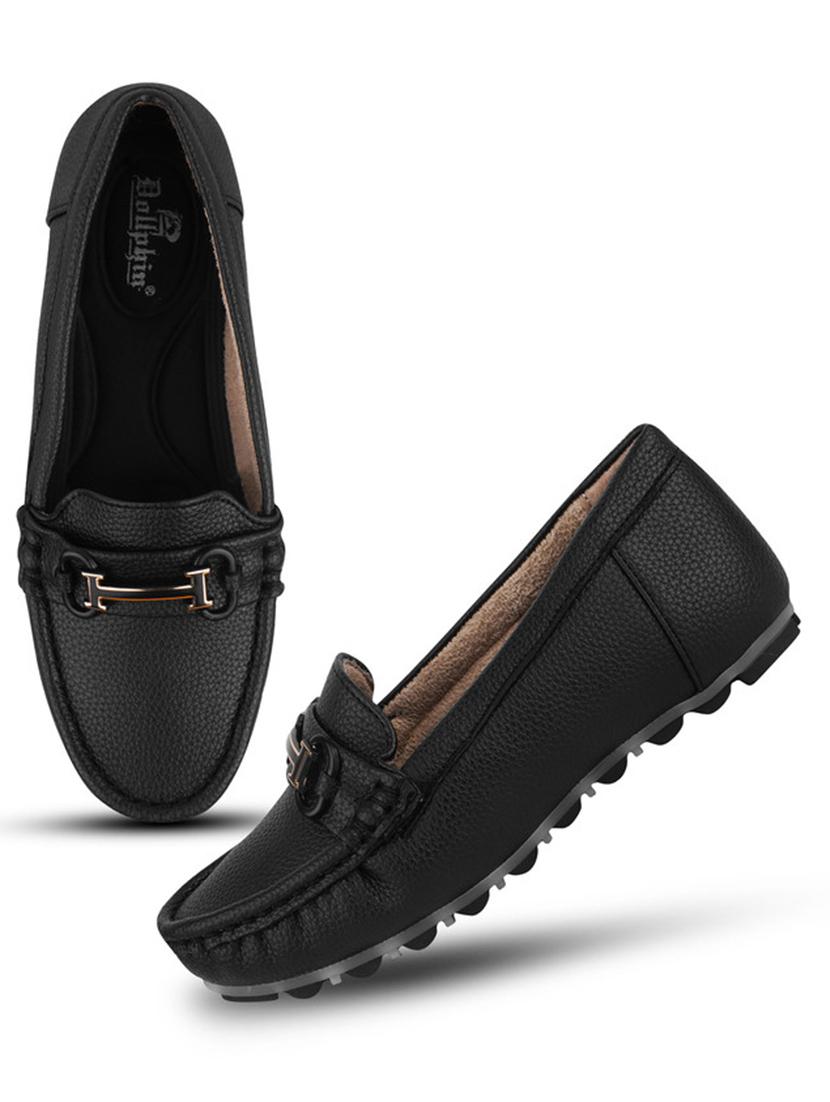 black pu slip on ballerina - 20831279 - Standard Image - 3