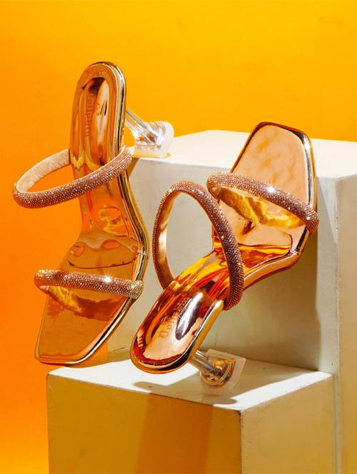 gold slip on sandal - 20831315 -  Standard Image - 0