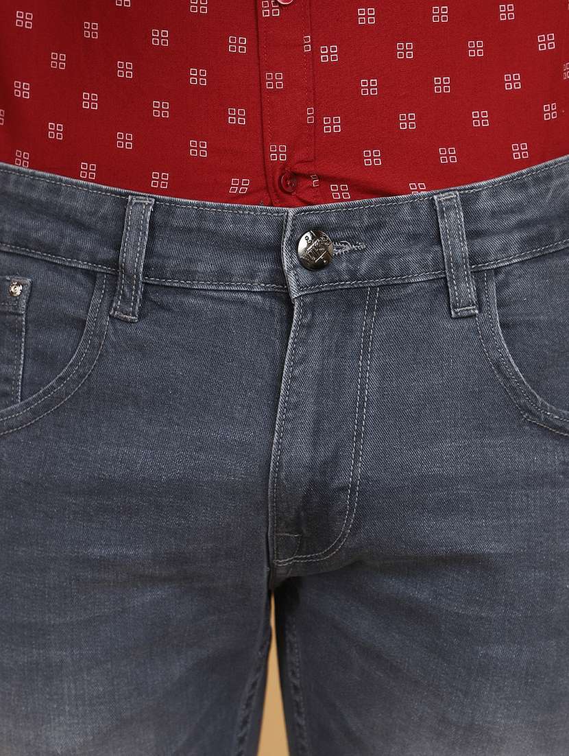 grey denimen mid rise washed denim jeansm jean - 20831399 -  Standard Image - 3