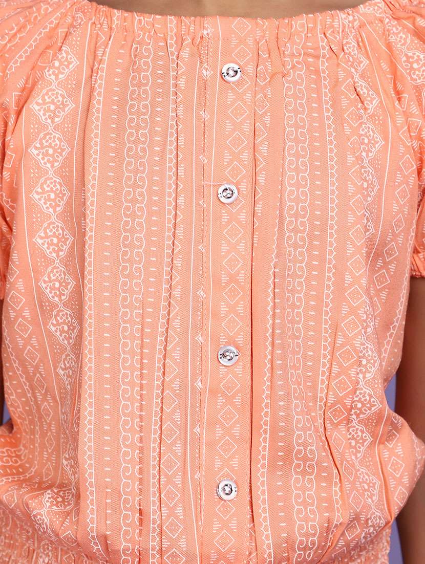 orange printed detailed casual top - 20831448 -  Standard Image - 5