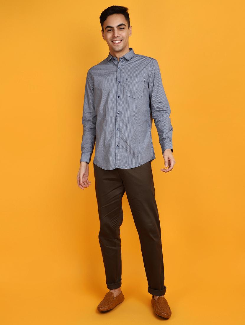 blue checkered casual shirt - 20831552 - Standard Image - 3