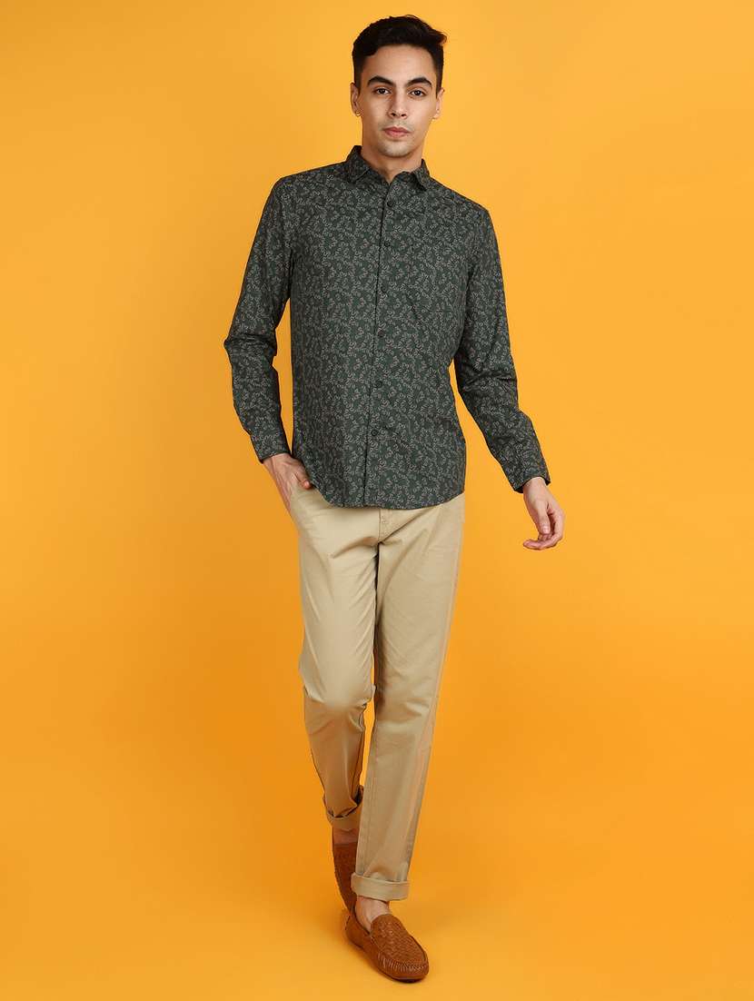 green printed casual shirt - 20831555 -  Standard Image - 3