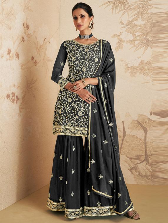 women embroidered semi-stitched suit set - 20831609 -  Zoom Image - 0