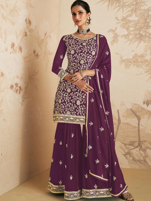 women embroidered semi-stitched suit set - 20831613 - Standard Image - 0