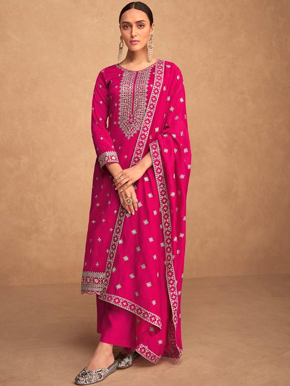 women embroidered semi-stitched suit set - 20831616 - Zoom Image - 0