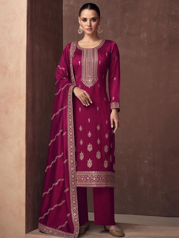 women embroidered semi-stitched suit set - 20831629 - Zoom Image - 0