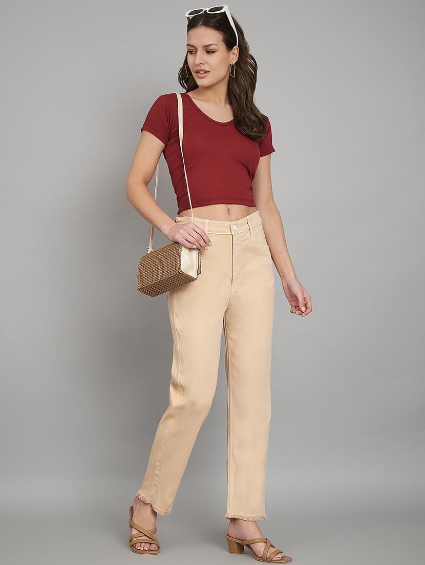 women plain straight fit jeans - 20832001 - Standard Image - 3