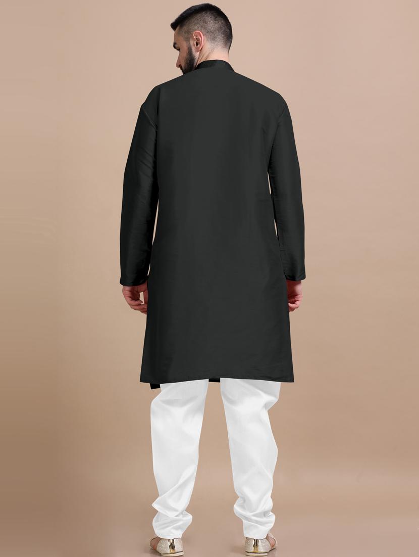 men solid long sleeve kurta pajama set - 20832446 - Standard Image - 3