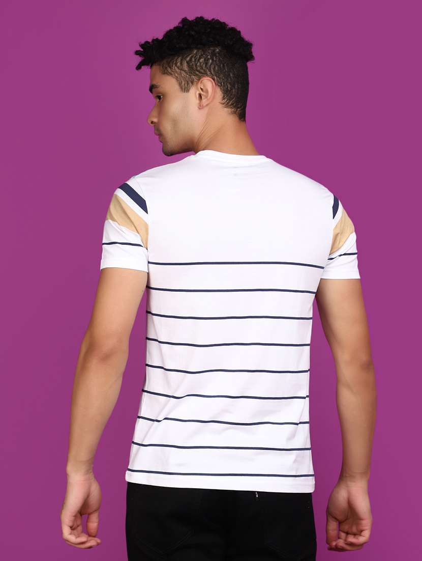men striped round neck short sleeves t-shirt - 20836585 -  Standard Image - 3