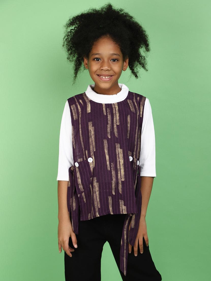 girls mock neck printed top - 20836633 - Zoom Image - 0
