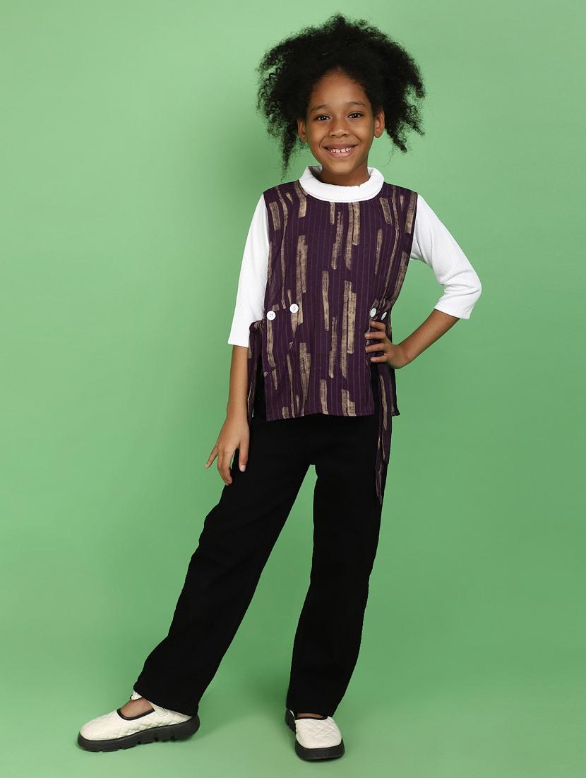 girls mock neck printed top - 20836633 - Standard Image - 3