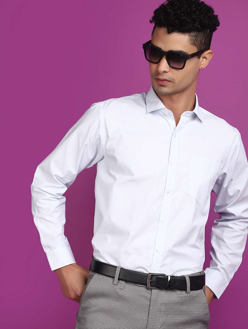 white cotton blend formal shirt - 20836655 -  Standard Image - 3