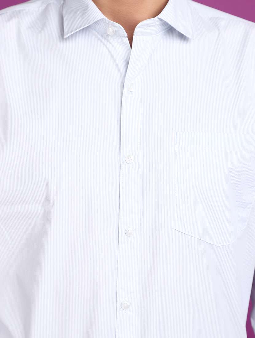 white cotton blend formal shirt - 20836655 -  Standard Image - 5