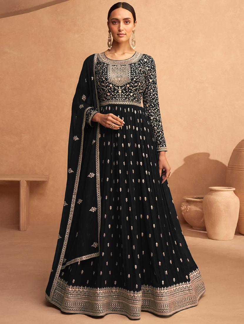 embroidered semi-stitched suit set - 20836757 - Zoom Image - 0