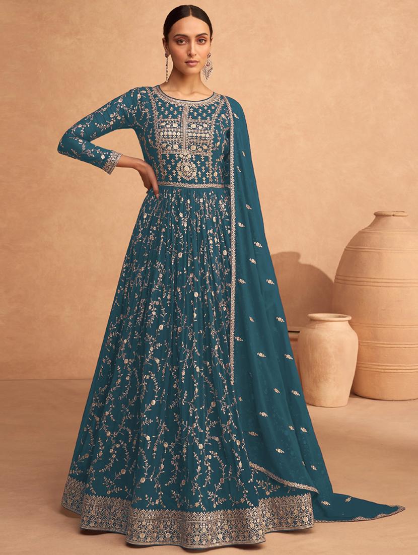 embroidered semi-stitched suit set - 20836760 - Zoom Image - 0