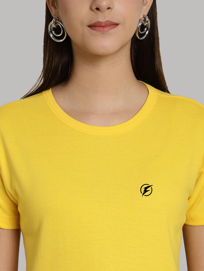 yellow cotton solid t-shirt - 20836824 - Standard Image - 5
