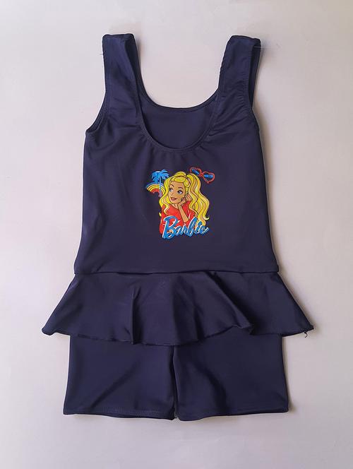 kids navy blue front print detailed swimwear - 20837349 -  Standard Image - 0