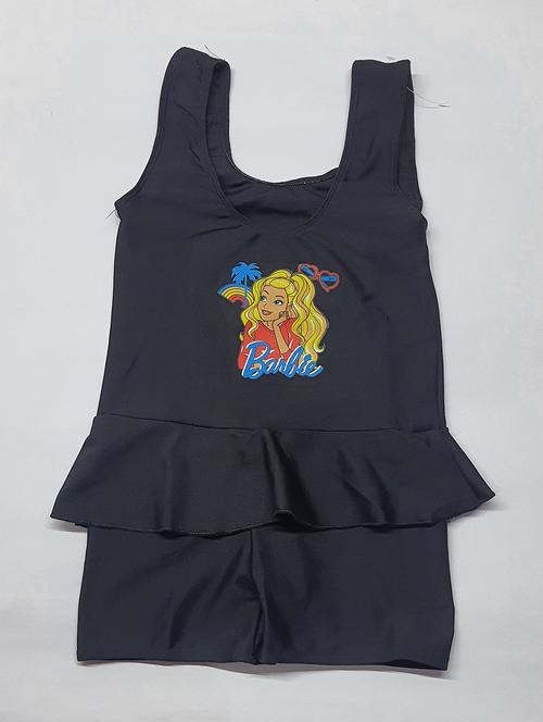 black front print functional swimsuit - 20837352 -  Standard Image - 0