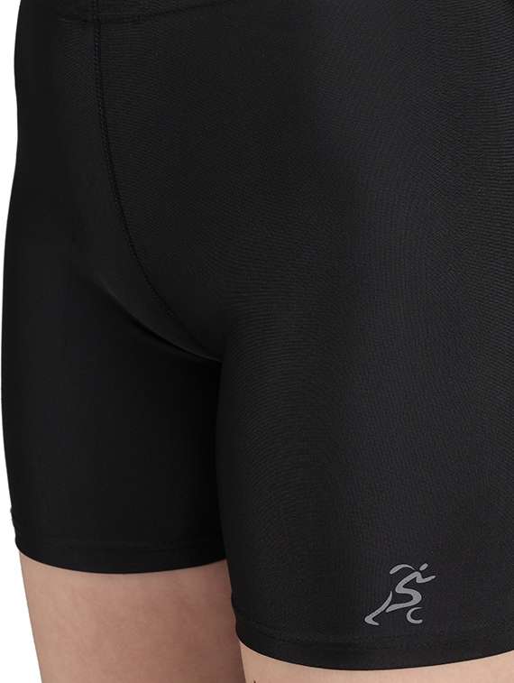 solid black lycra blend sports shorts - 20837553 - Standard Image - 3