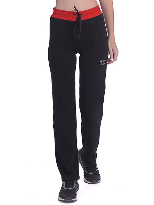 solid black cotton blend track pant - 20837649 - Standard Image - 0