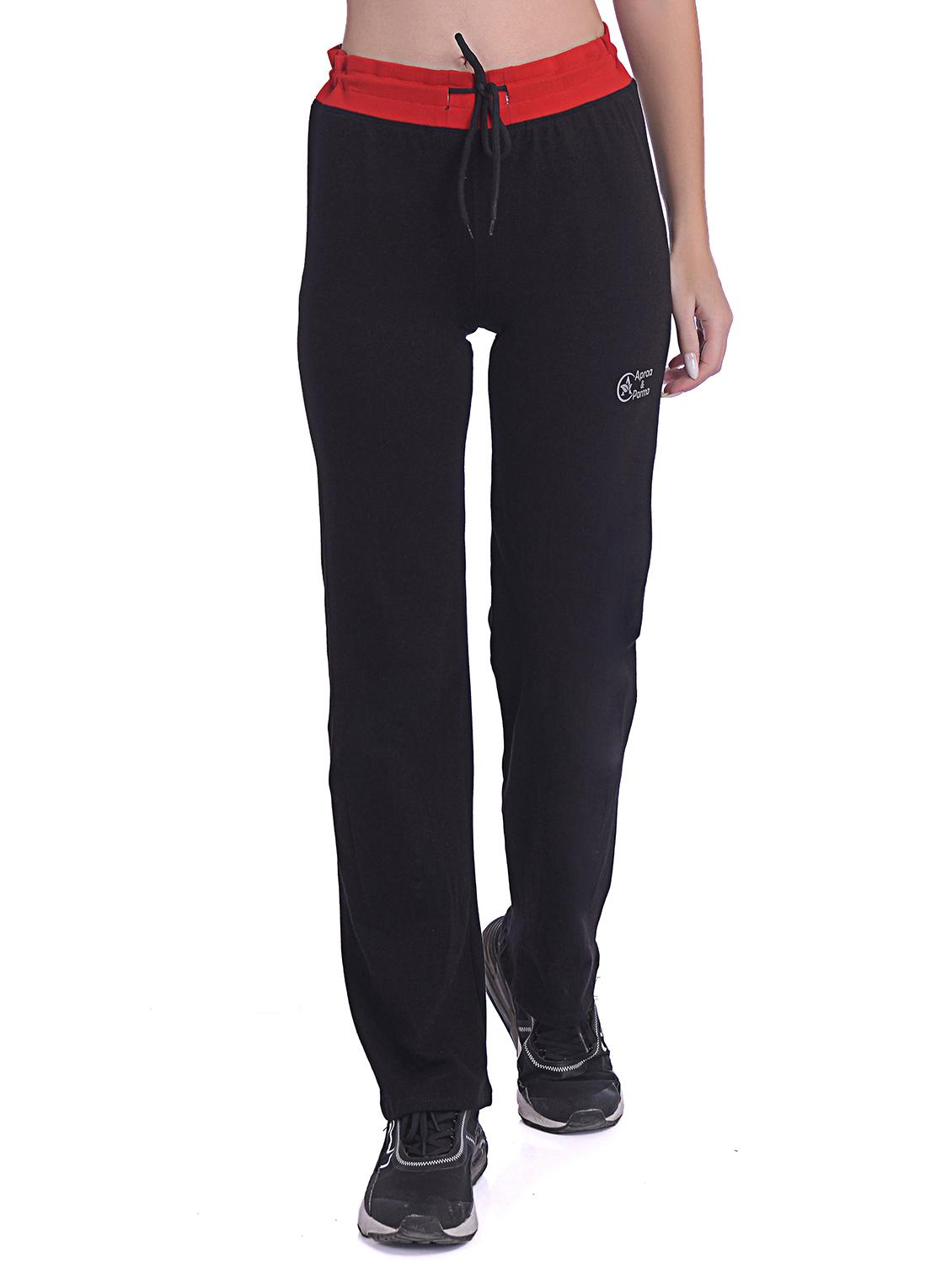 solid black cotton blend track pant - 20837649 - Zoom Image - 0