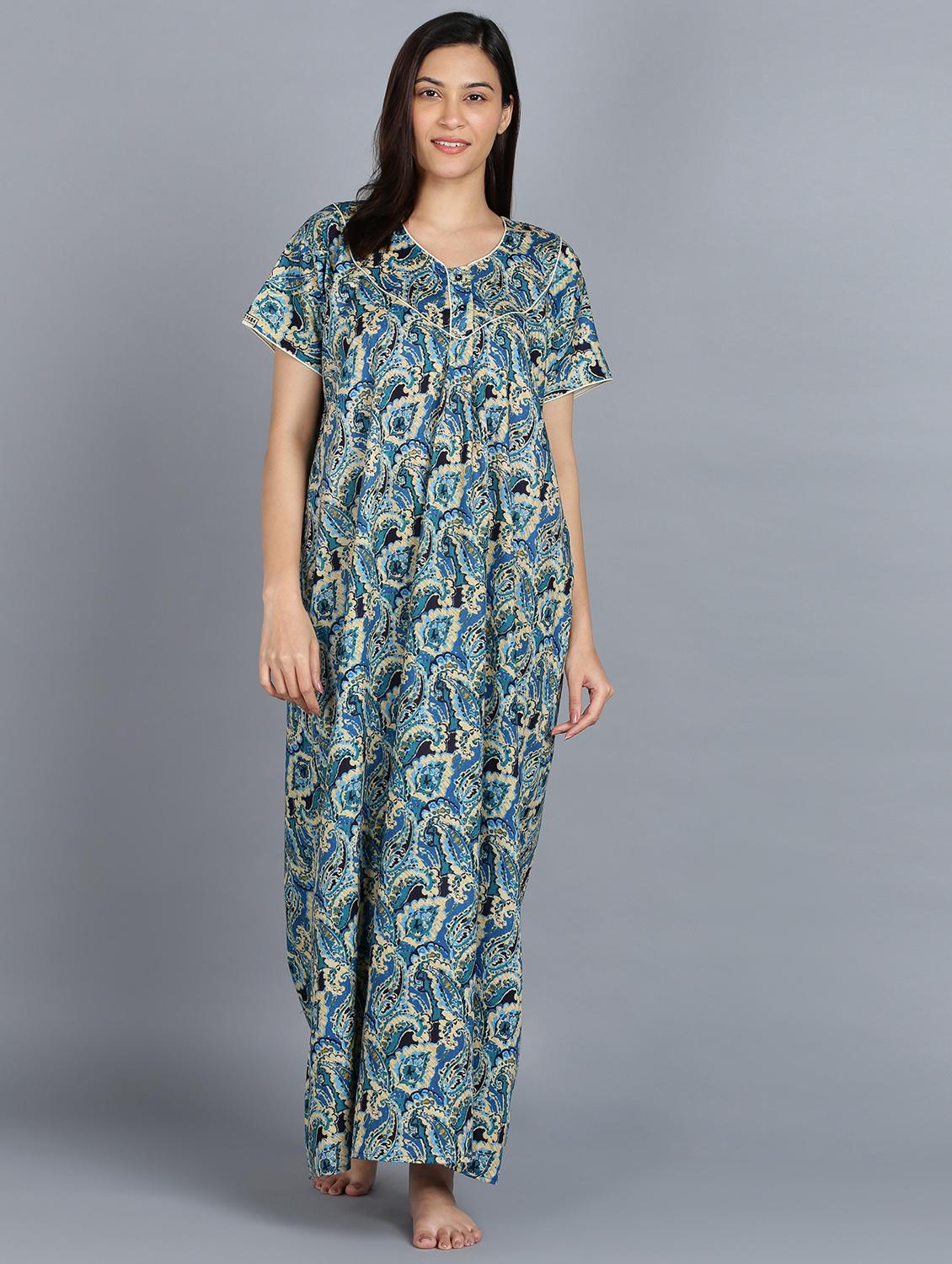 women printed round neck nighty - 20838125 - Zoom Image - 0