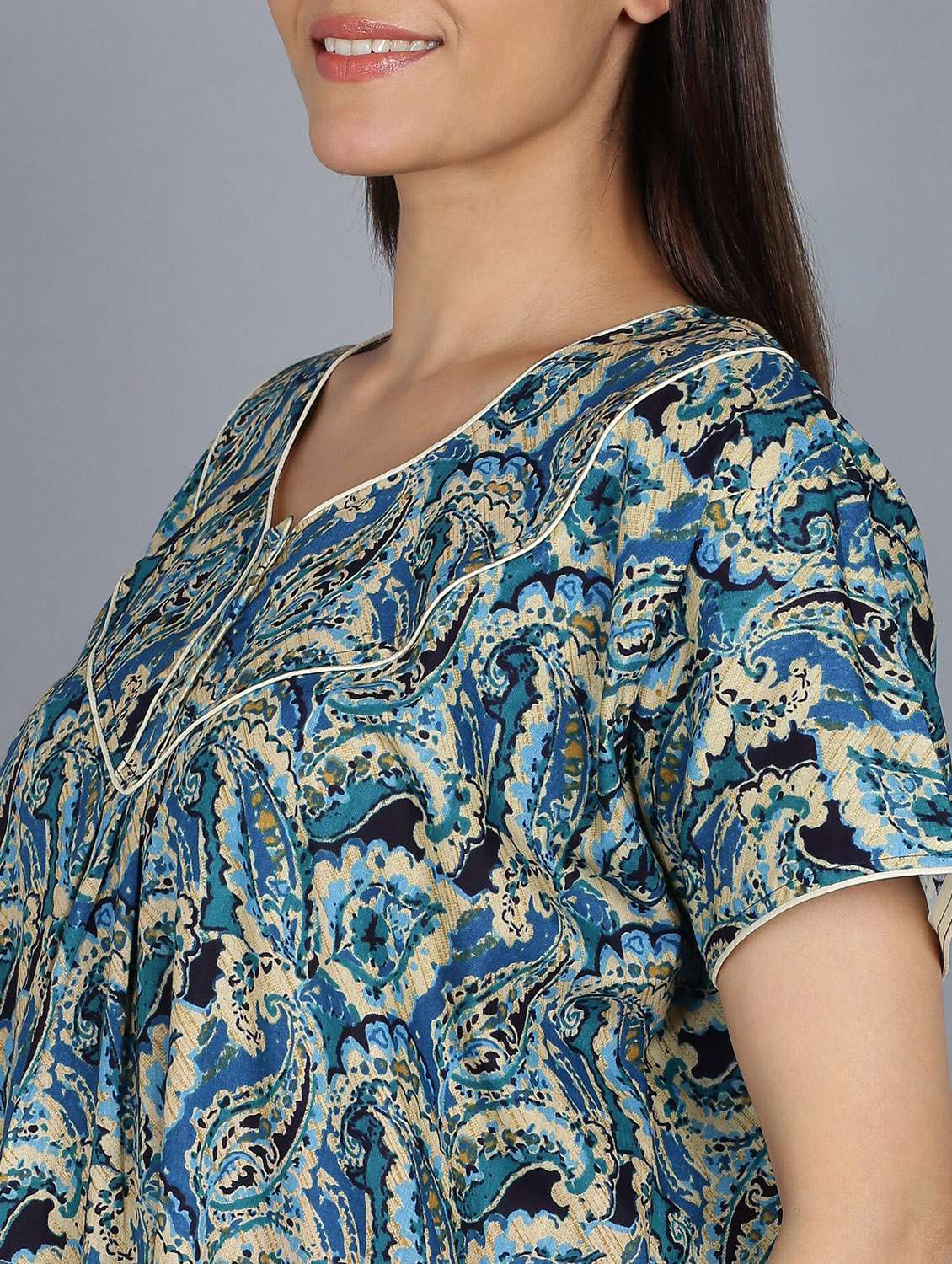 women printed round neck nighty - 20838125 - Standard Image - 5