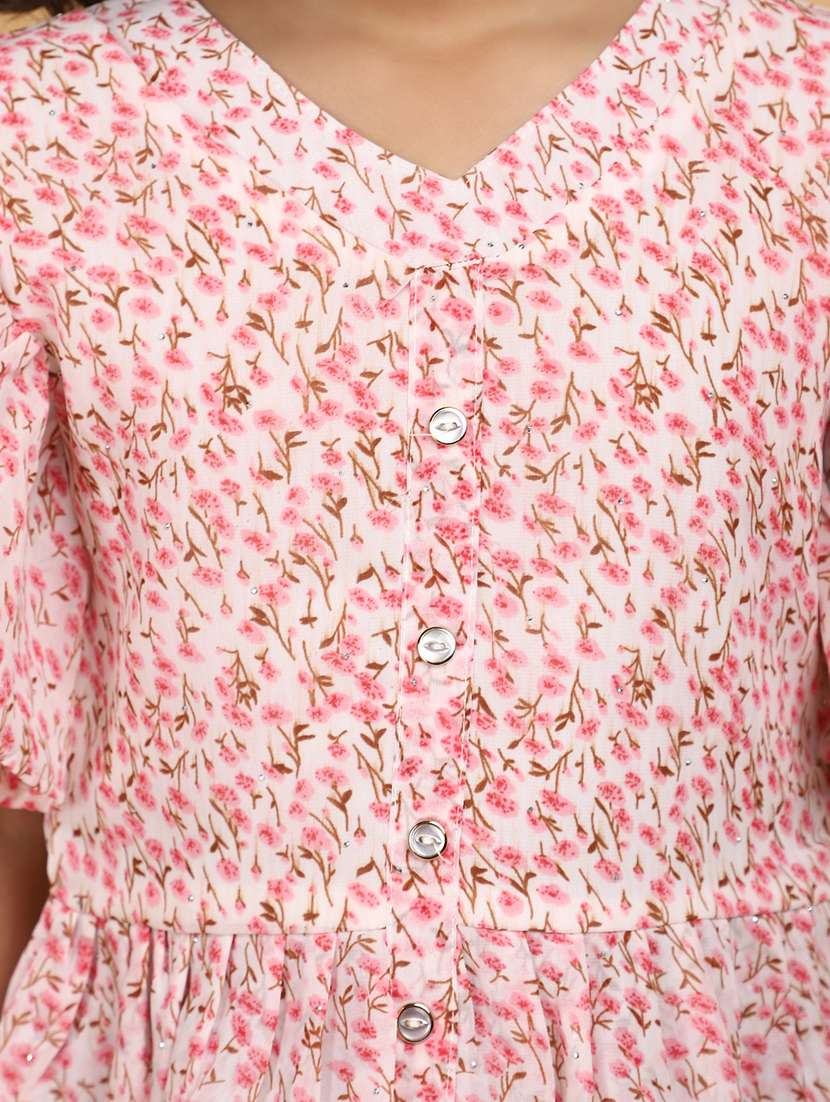 girls v neck floral printed top - 20839381 -  Standard Image - 5