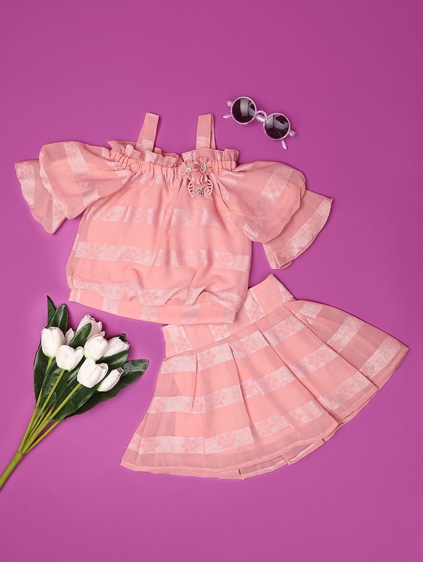 girls self design top & shorts set  - 20839384 -  Zoom Image - 0