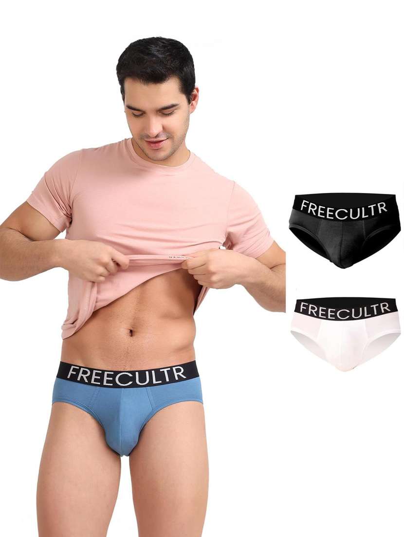 men pack of 3 pure cotton hipster briefs
