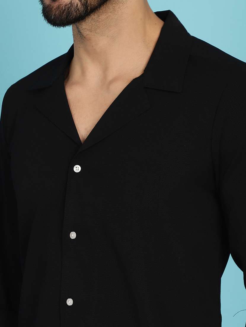 black cotton casual shirt - 20840520 -  Standard Image - 5