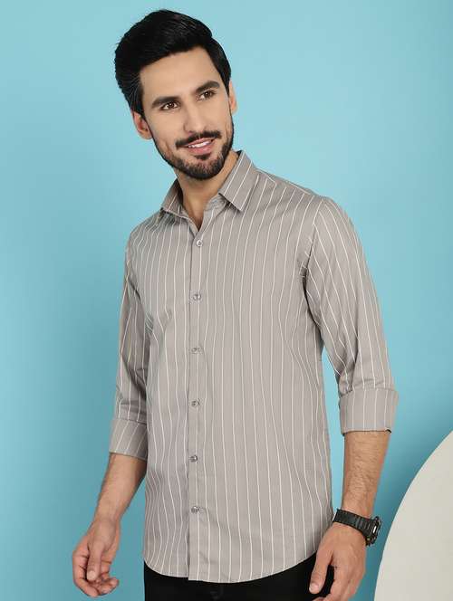 grey cotton casual shirt - 20840529 - Standard Image - 0