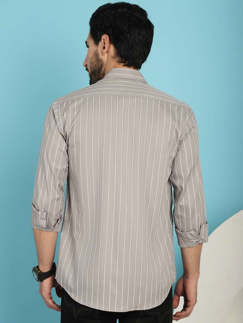 grey cotton casual shirt - 20840529 - Standard Image - 3
