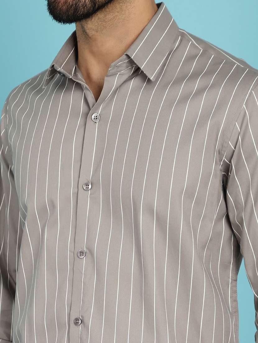 grey cotton casual shirt - 20840529 - Standard Image - 5