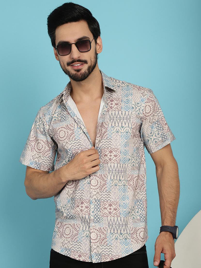 beige cotton casual shirt - 20840532 - Zoom Image - 0