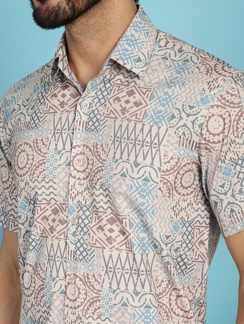 beige cotton casual shirt - 20840532 - Standard Image - 5