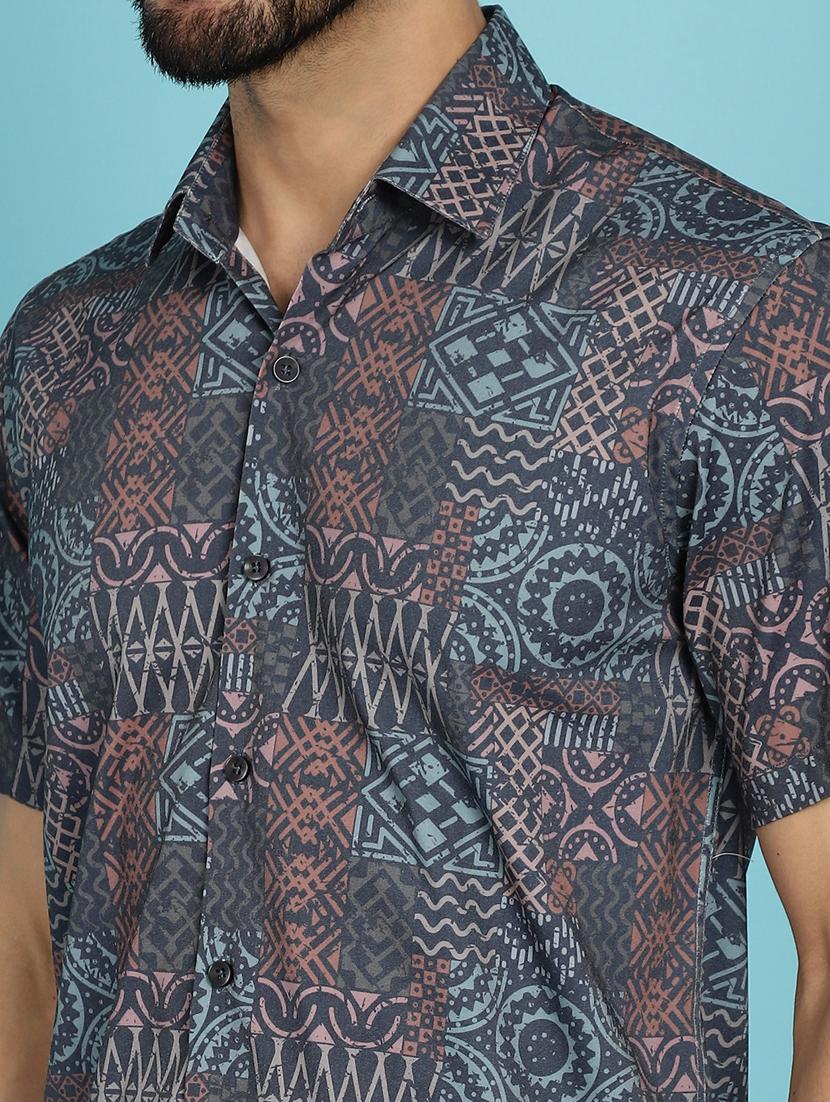 grey cotton casual shirt - 20840533 - Standard Image - 5