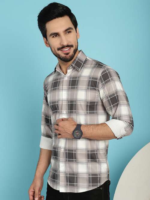 grey cotton casual shirt - 20840537 - Standard Image - 0